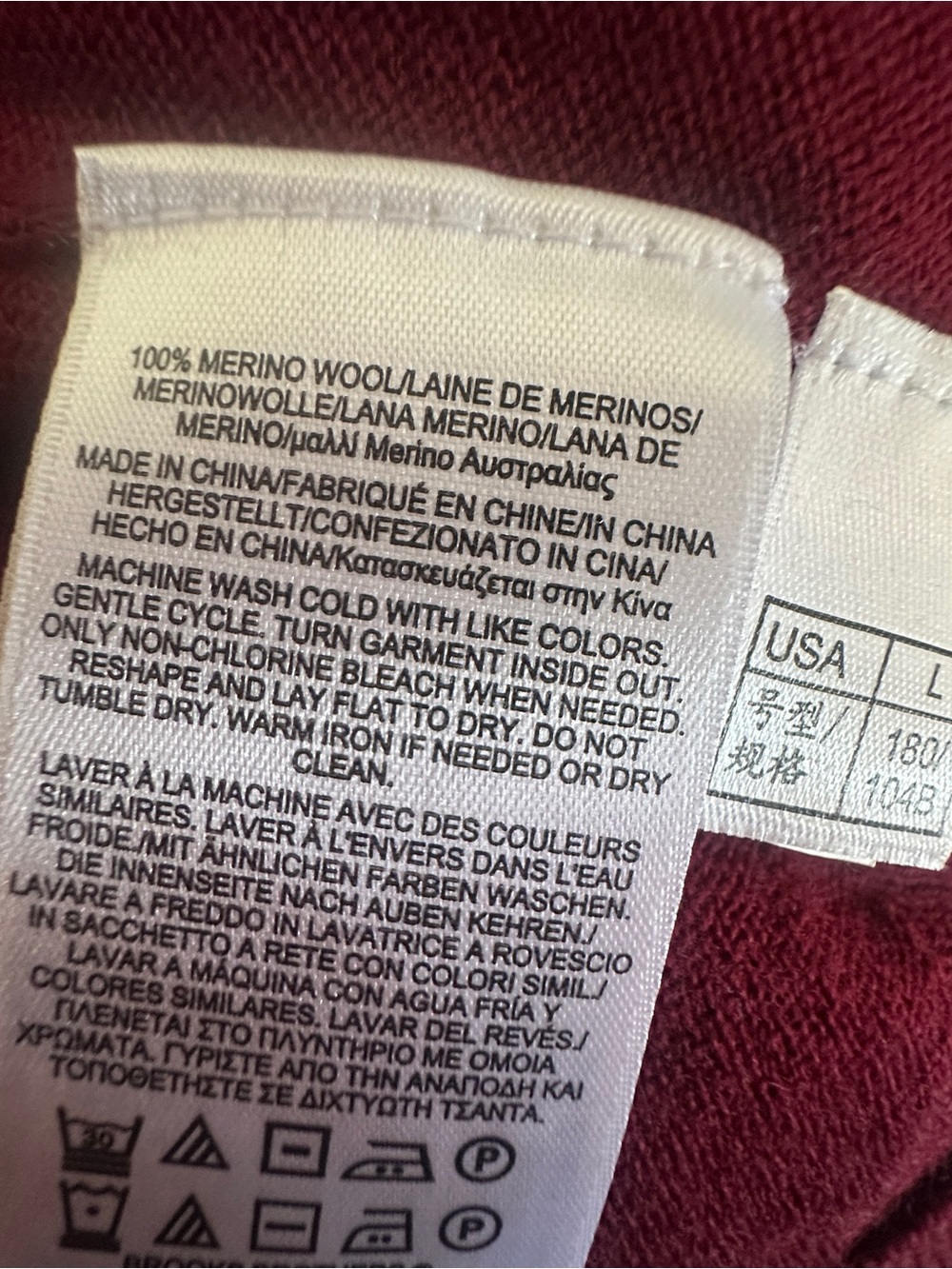 Brooks Brothers Merino Wool Italian Yarn V-Neck Sweater Mens Large - Picture 4 of 4